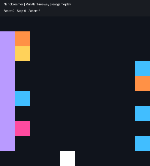 NanoDreamer playing Freeway
